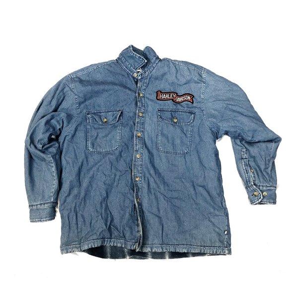 HARLEY DAVIDSON MOOSE CREEK Jean Jacket Large Blue